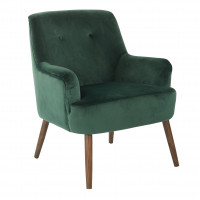 OSP Home Furnishings CHA51-V36 Chatou Chair in Emerald Green Fabric with Cordovan Legs